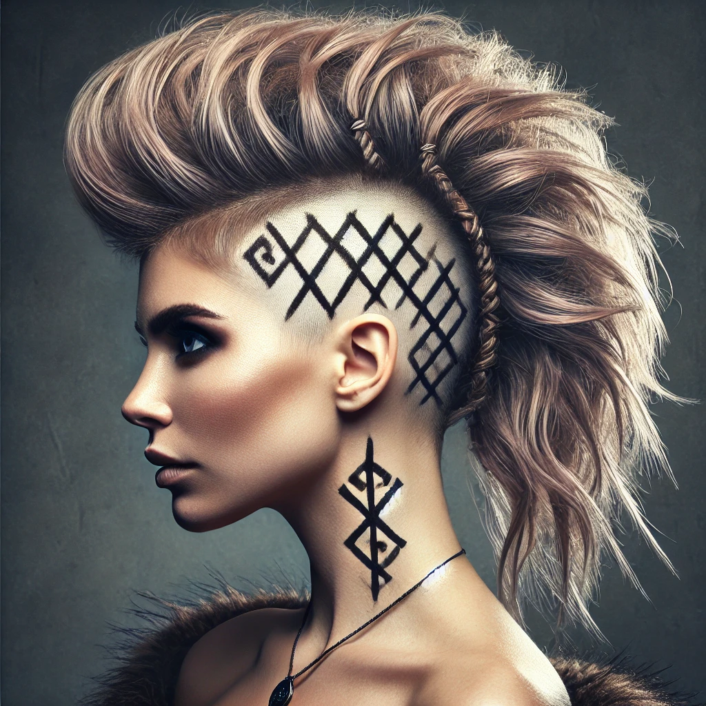 Faux Hawk with Viking Runes