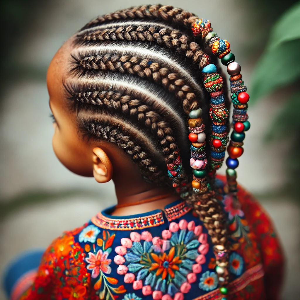 Heart-Shaped Beaded Cornrows