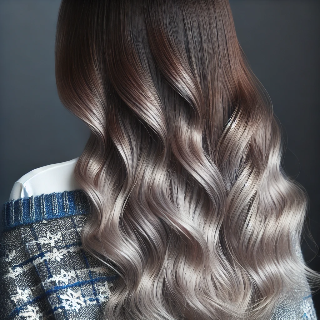 Silver Ombre on Dark Brown – Striking & Trendy