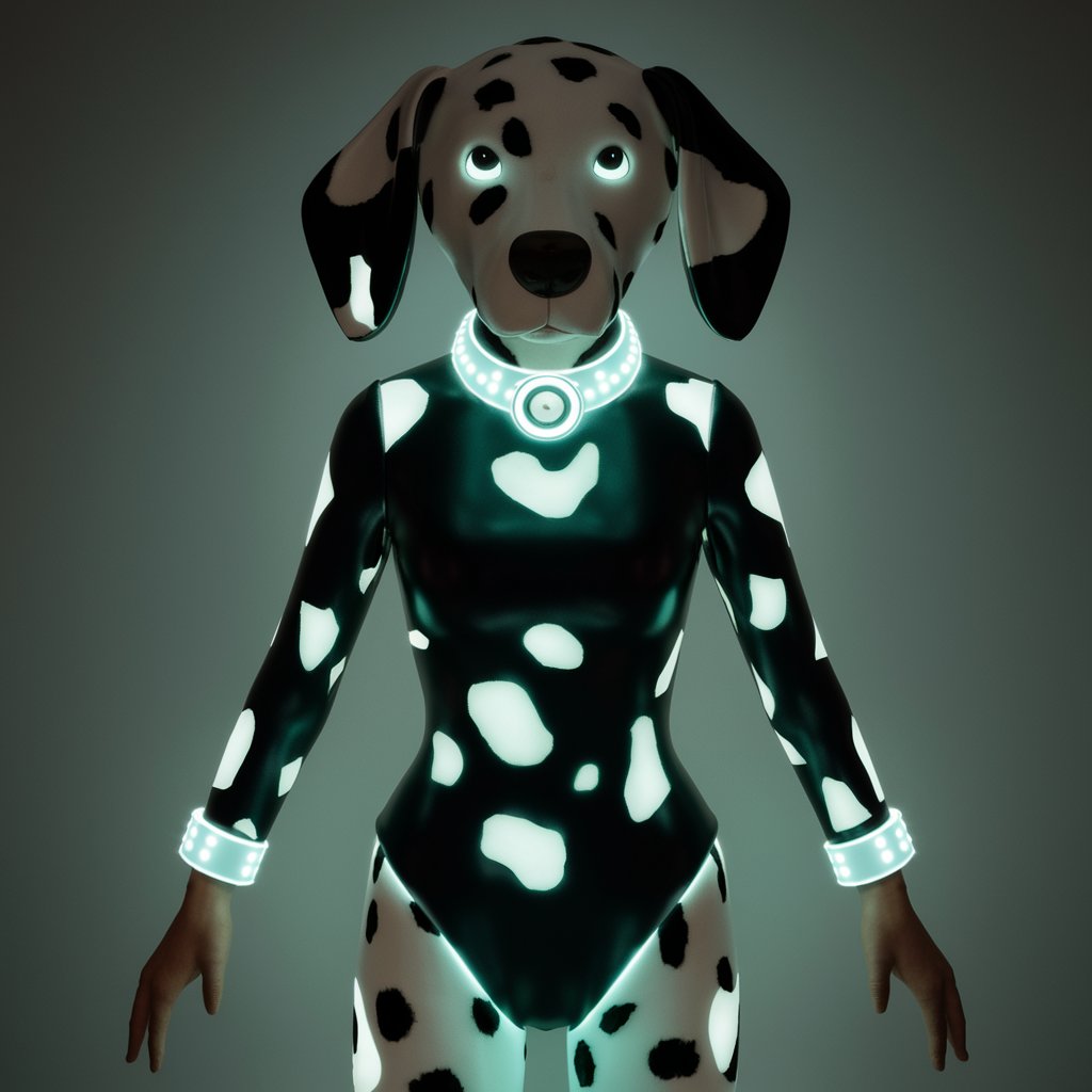 Dalmatian Costume with LED Glow Spots