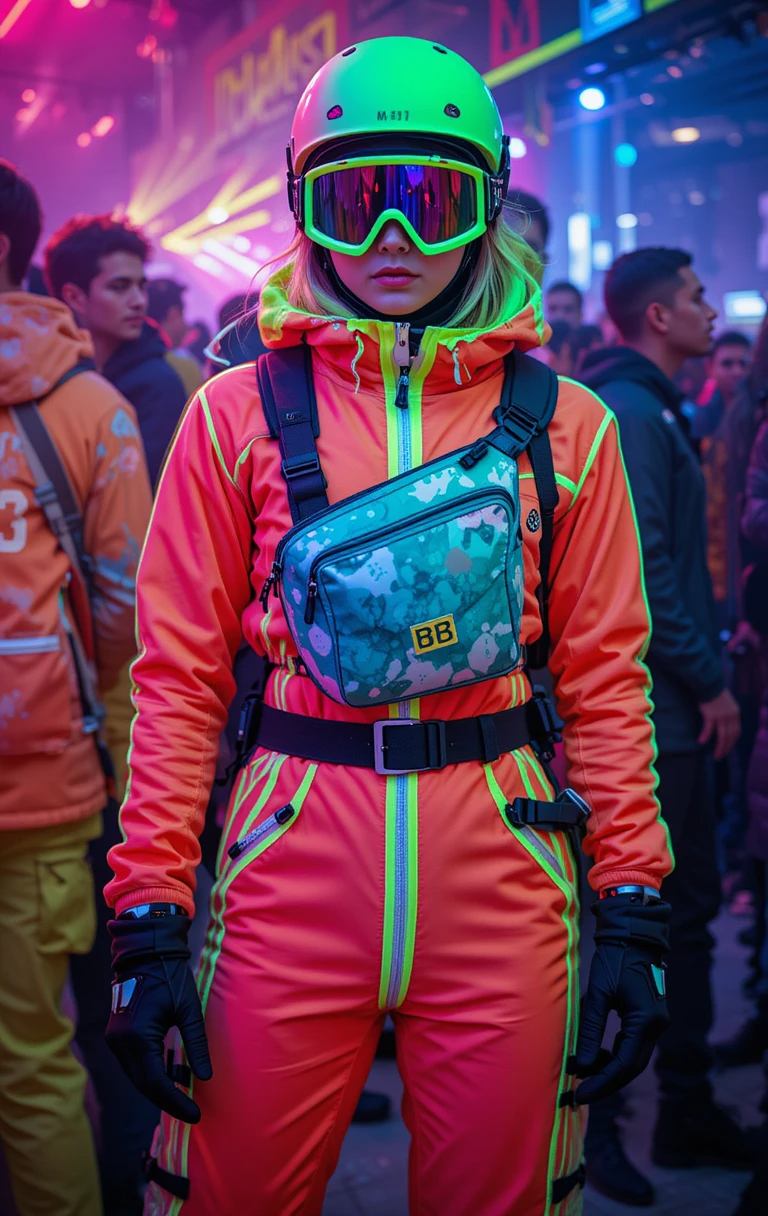 Retro 80s90s Neon Ski Suit